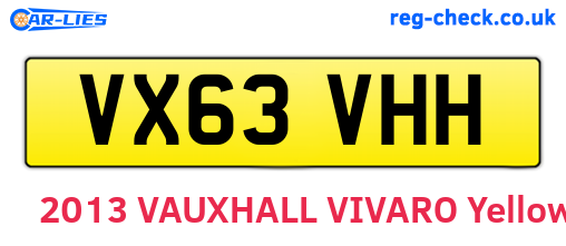 VX63VHH are the vehicle registration plates.