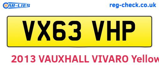 VX63VHP are the vehicle registration plates.