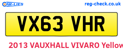 VX63VHR are the vehicle registration plates.
