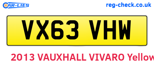 VX63VHW are the vehicle registration plates.