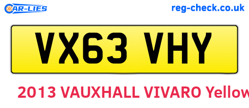 VX63VHY are the vehicle registration plates.
