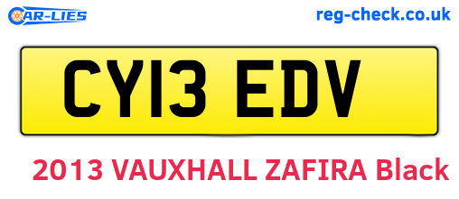 CY13EDV are the vehicle registration plates.