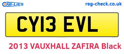 CY13EVL are the vehicle registration plates.