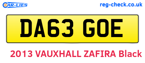 DA63GOE are the vehicle registration plates.