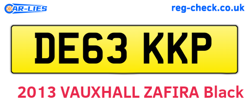 DE63KKP are the vehicle registration plates.