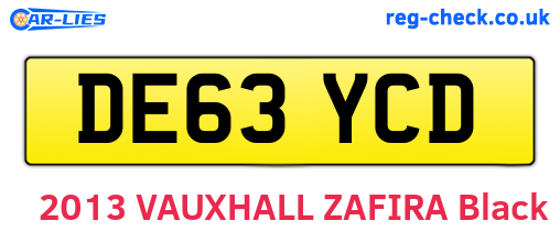 DE63YCD are the vehicle registration plates.