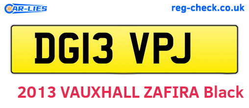 DG13VPJ are the vehicle registration plates.