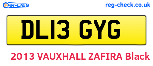 DL13GYG are the vehicle registration plates.