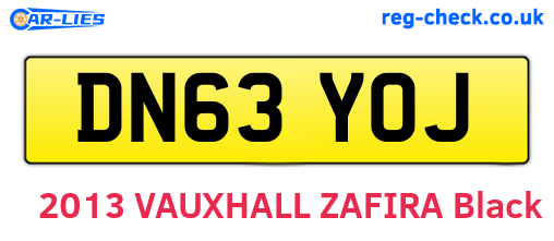 DN63YOJ are the vehicle registration plates.