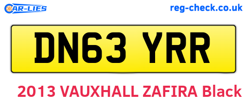 DN63YRR are the vehicle registration plates.