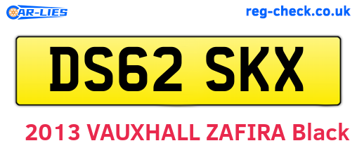 DS62SKX are the vehicle registration plates.