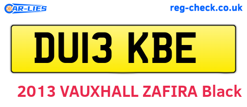 DU13KBE are the vehicle registration plates.