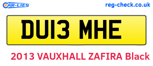 DU13MHE are the vehicle registration plates.