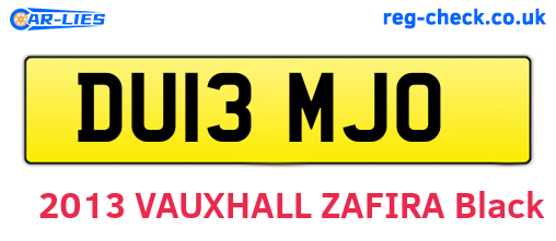 DU13MJO are the vehicle registration plates.