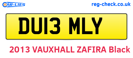 DU13MLY are the vehicle registration plates.