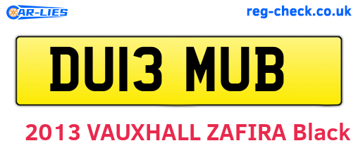 DU13MUB are the vehicle registration plates.