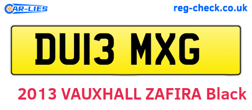 DU13MXG are the vehicle registration plates.