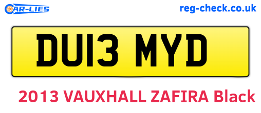 DU13MYD are the vehicle registration plates.