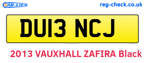 DU13NCJ are the vehicle registration plates.