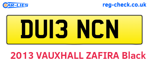 DU13NCN are the vehicle registration plates.
