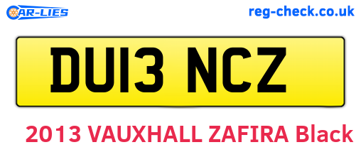DU13NCZ are the vehicle registration plates.