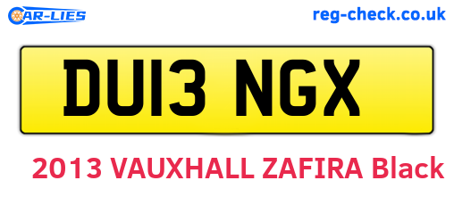 DU13NGX are the vehicle registration plates.
