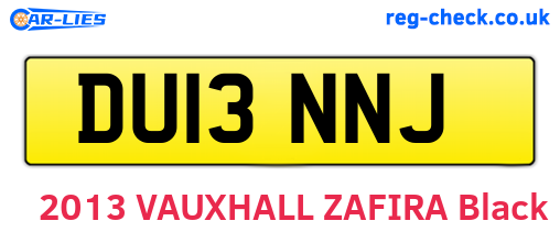 DU13NNJ are the vehicle registration plates.