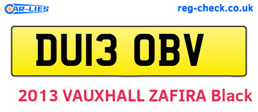 DU13OBV are the vehicle registration plates.