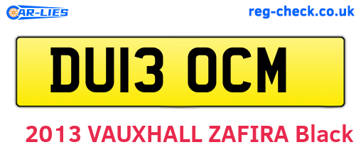 DU13OCM are the vehicle registration plates.