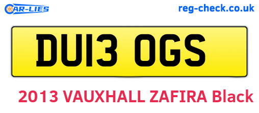 DU13OGS are the vehicle registration plates.