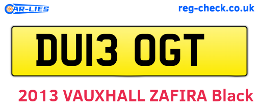 DU13OGT are the vehicle registration plates.