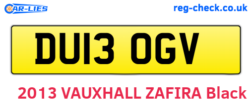 DU13OGV are the vehicle registration plates.