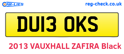 DU13OKS are the vehicle registration plates.
