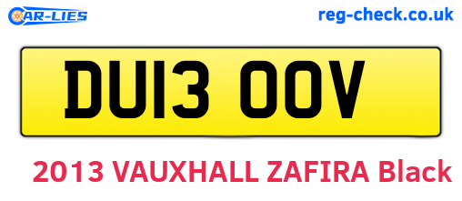DU13OOV are the vehicle registration plates.