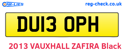 DU13OPH are the vehicle registration plates.