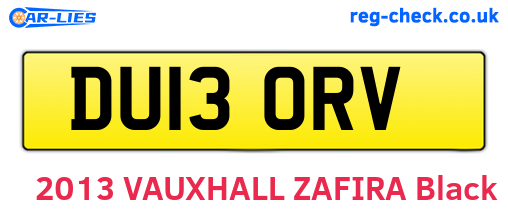 DU13ORV are the vehicle registration plates.