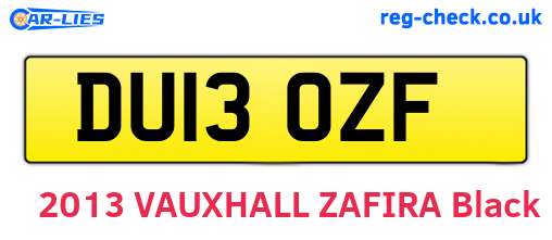 DU13OZF are the vehicle registration plates.