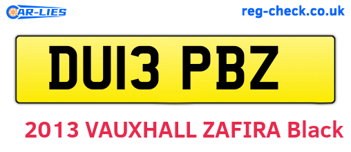 DU13PBZ are the vehicle registration plates.