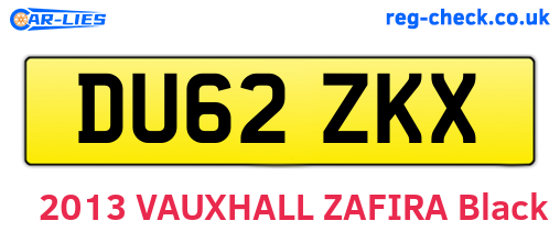DU62ZKX are the vehicle registration plates.