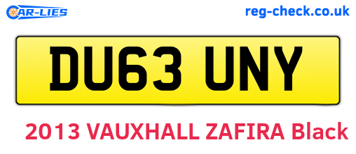 DU63UNY are the vehicle registration plates.