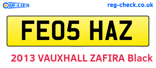 FE05HAZ are the vehicle registration plates.