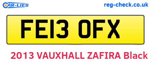 FE13OFX are the vehicle registration plates.