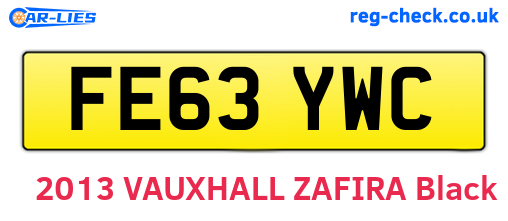 FE63YWC are the vehicle registration plates.