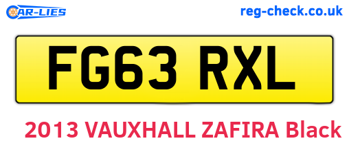 FG63RXL are the vehicle registration plates.