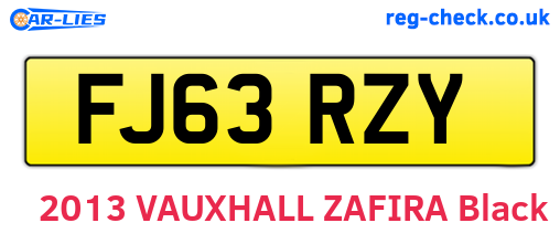 FJ63RZY are the vehicle registration plates.