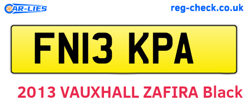 FN13KPA are the vehicle registration plates.