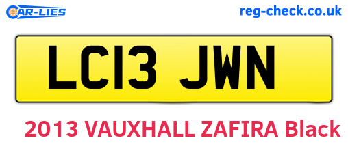 LC13JWN are the vehicle registration plates.