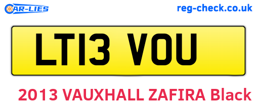 LT13VOU are the vehicle registration plates.