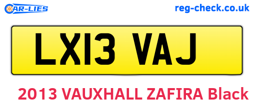 LX13VAJ are the vehicle registration plates.