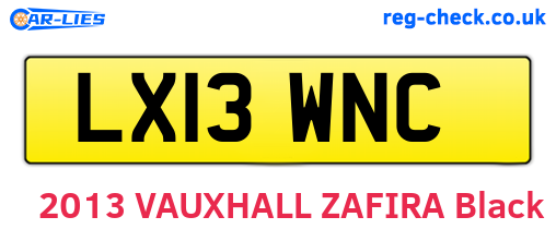 LX13WNC are the vehicle registration plates.